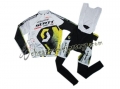 2011 Scott WhiteYellow Thermal Cycling Long Sleeve Jersey And Bib Pants Set