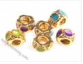 Mixed Color Zincy Alloy Large hole beads with Enamel 004